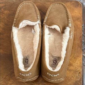 UGG Tan Suede Slippers with Plush Lining